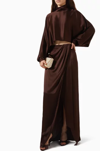 Cropped Kaftan Top in Satin