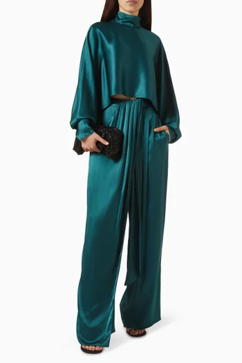 Cropped Kaftan Top in Satin