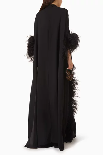 Feather-trim Top in Georgette