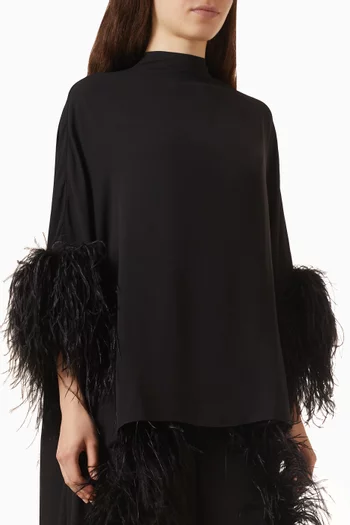 Feather-trim Top in Georgette