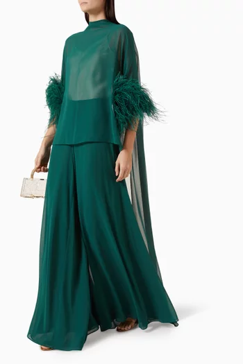 Wide-leg Pants in Georgette