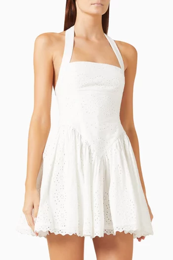 Broderie Anglaise Corseted Mini Dress