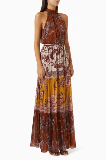 Faria Halter Tiered Dress