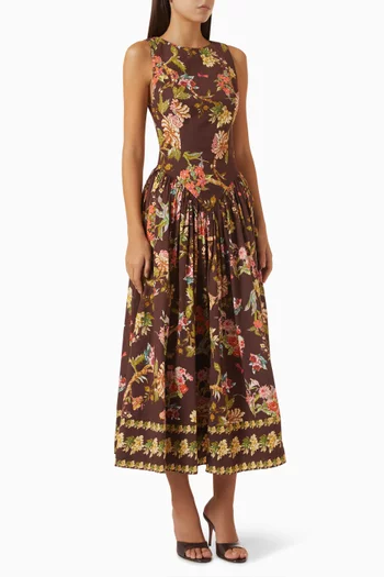 Yuna Floral-print Dress in Cotton