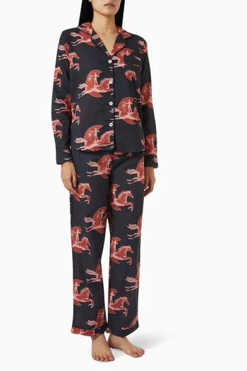 Moon Leap Long Pyjama Set in Organic-cotton