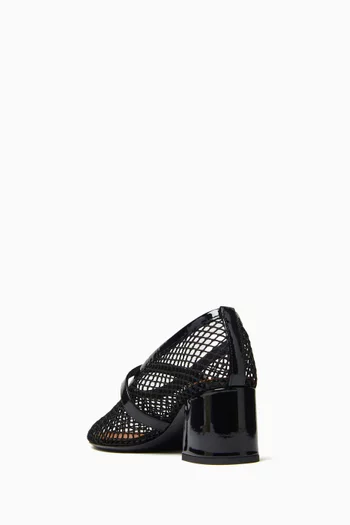 Fishnet 55 Pumps in Mesh & Leather
