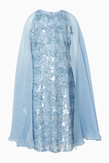 Embellished Cape Dress