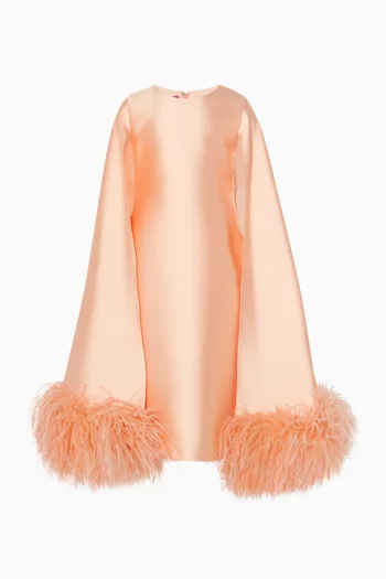 Feather-cuff Dress