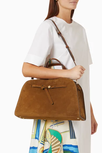 Large Romy Bauletto Bag in Suede