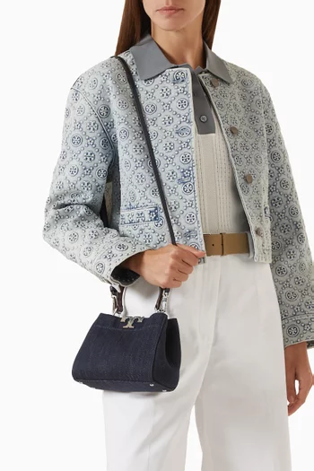 Mini Eleanor Satchel in Denim