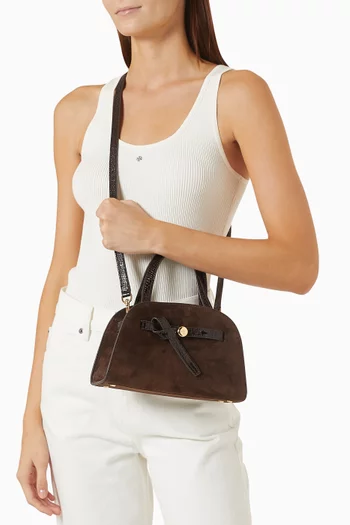 Small Romy Bauletto Bag in Suede