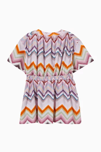 Chevron-printed Dress in Cotton
