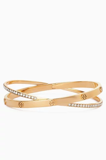 Icon Pavé Double Bracelet in 18kt Gold-plated Brass