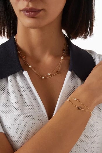 Moondance Layered Pearl Necklace in 18kt Gold-plated Brass