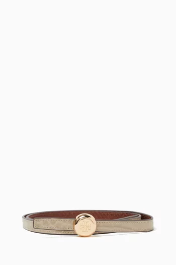 Romy Reversible Belt in Croc-embossed Leather