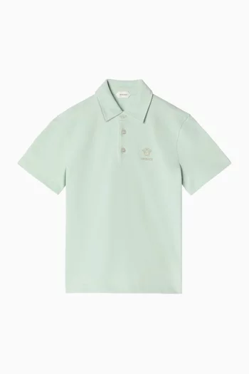 Embroidered Logo Polo Shirt in Cotton Piqué