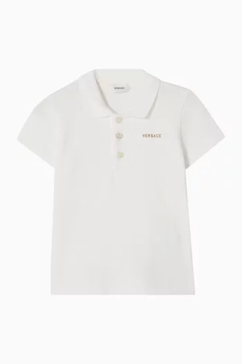 Embroidered Polo Shirt in Cotton-Piqué