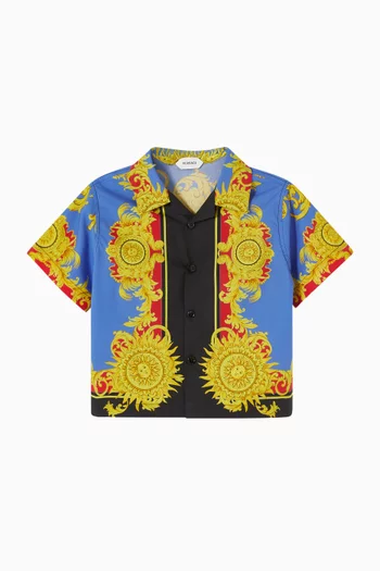 Baroque Print Shirt in Cotton Poplin