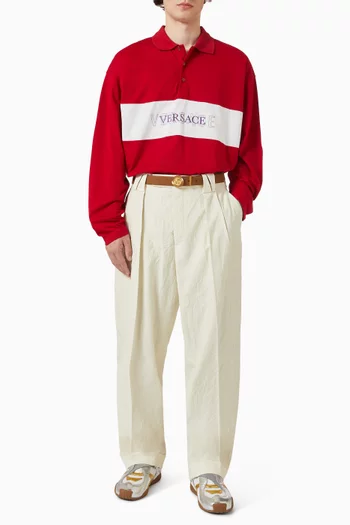 Logo-print Polo Sweatshirt in Cotton-jersey