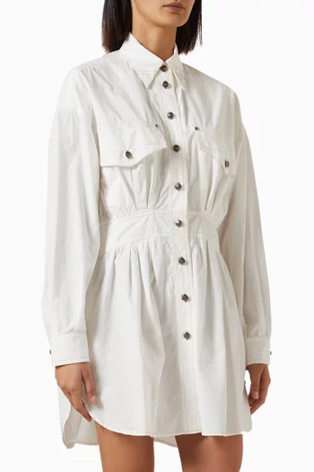 Button-up Mini Dress in Cotton Poplin