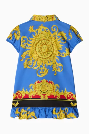 Printed Dress in Cotton Poplin