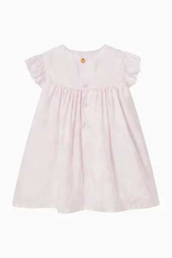 Floral-print Dress in Silk Twill