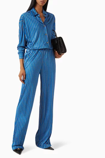 Striped Shirt in Viscose Jersey