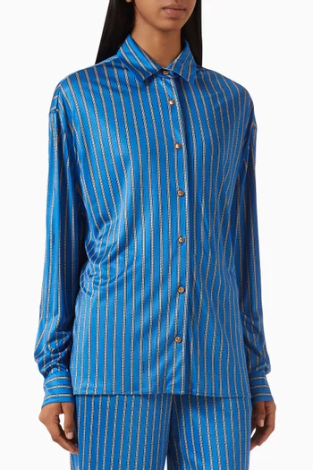 Striped Shirt in Viscose Jersey