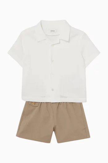 Micro Greca Stripes Shirt in Cotton