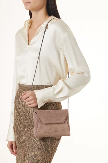 Monili Chain Duo Pochette in Suede