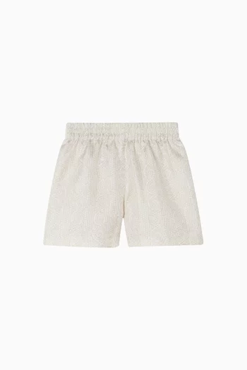 Greca Mosaic Shorts in Silk Twill