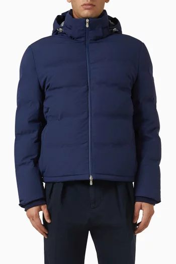 Down Jacket in Stretch Bonded Nylon