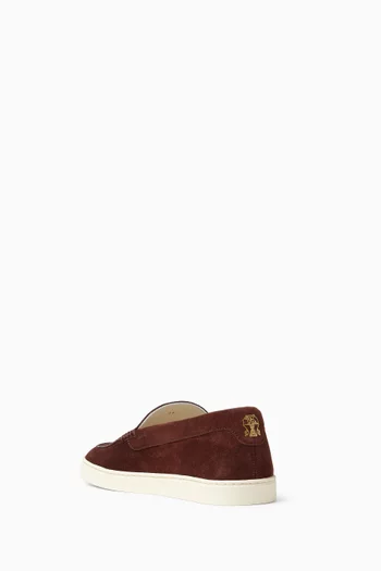 Chevron-effect Loafer Sneakers in Suede