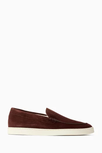 Chevron-effect Loafer Sneakers in Suede