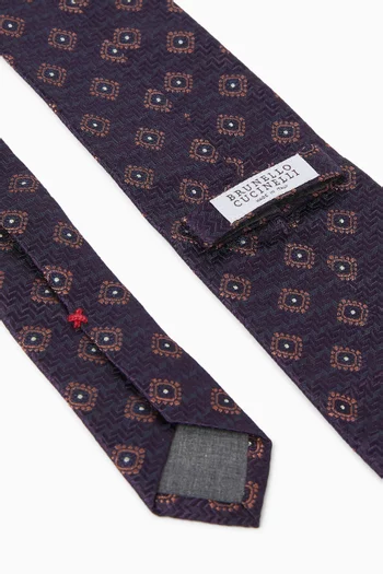 Geometric Pattern Tie in Silk