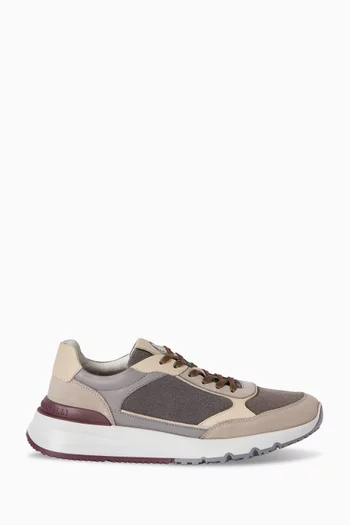 Logo Sneakers in Suede & Nubuck Leather