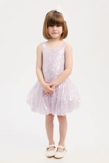 Alanna Sequin Dress in Mesh