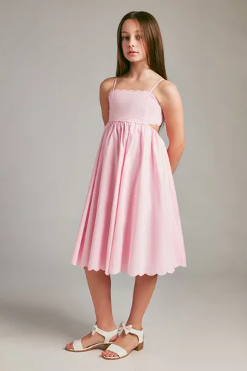 Zaria Midi Dress in Cotton-poplin