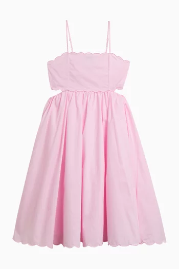Zaria Midi Dress in Cotton-poplin