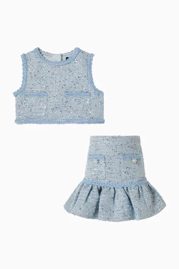 Jayde Top & Skirt Set in Boucle