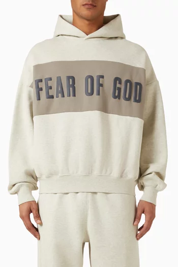 Cropped Relaxed Panelled Hoodie in Core Fleece