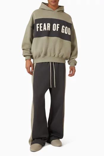 Cropped Relaxed Panelled Hoodie in Core Fleece