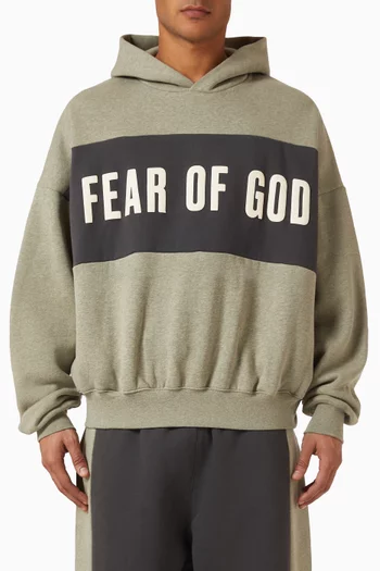 Cropped Relaxed Panelled Hoodie in Core Fleece