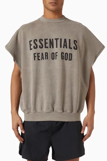 Relaxed Cutoff Sweatshirt in Fleece