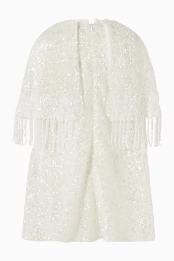 Sequin-embellished Cape Dress