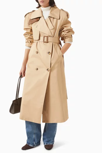 Belted Trench Coat in Cotton