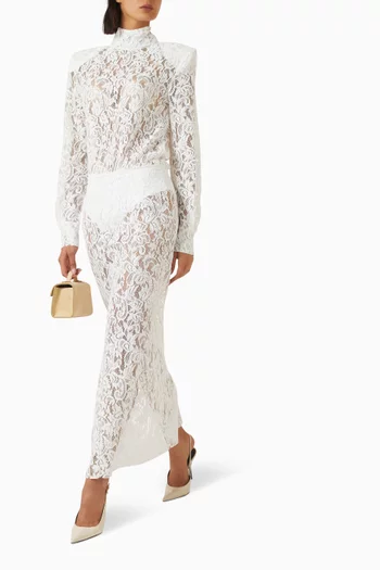 Sheer Maxi Skirt in Lace