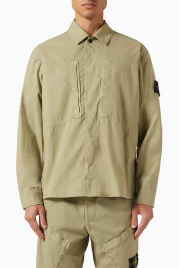 Overshirt in Mercerised Organic Cotton Ripstop