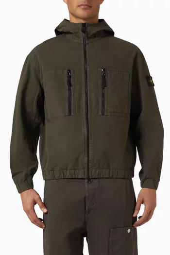 Hooded Overshirt in Organic Cotton Ripstop