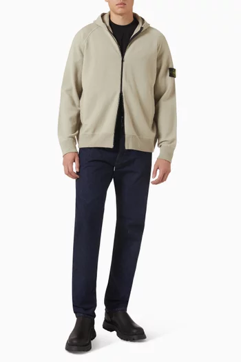 Zip Sweater in Ribbed Cotton